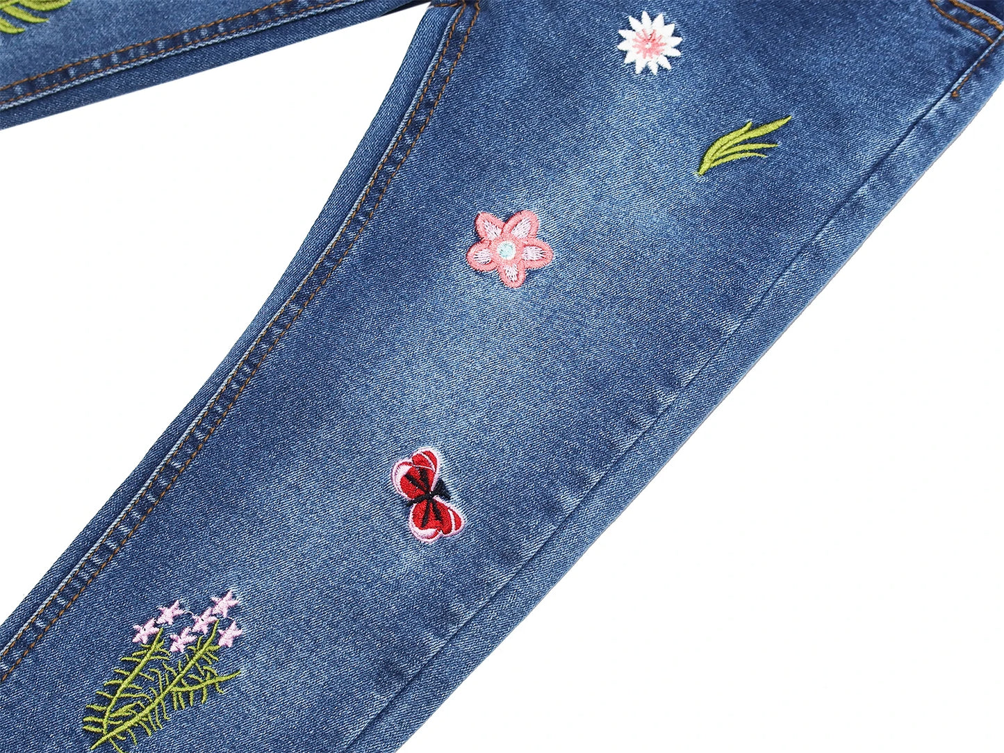 Floral Embroidery Jean