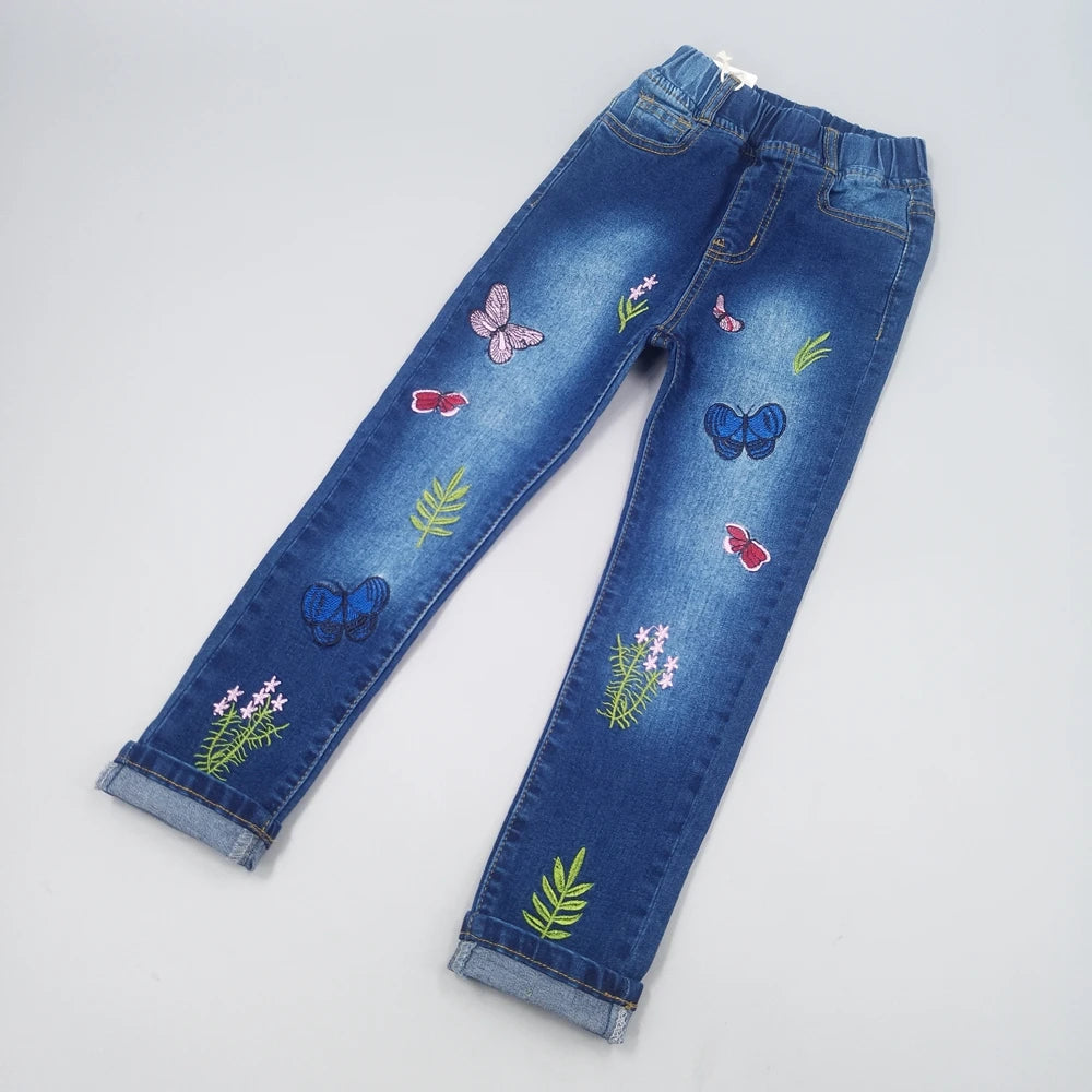 Floral Embroidery Jean