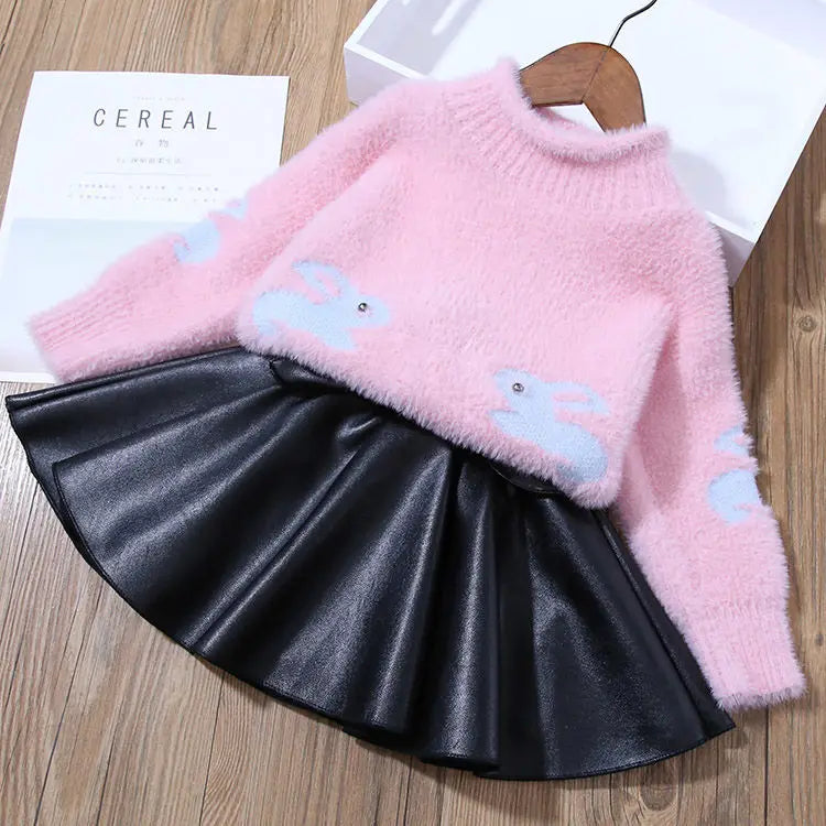 Bow Leather Skirt