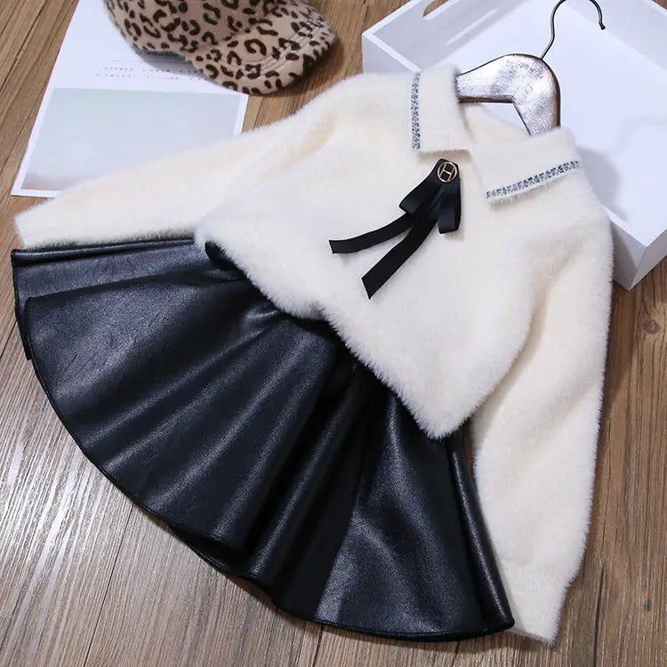 Bow Leather Skirt
