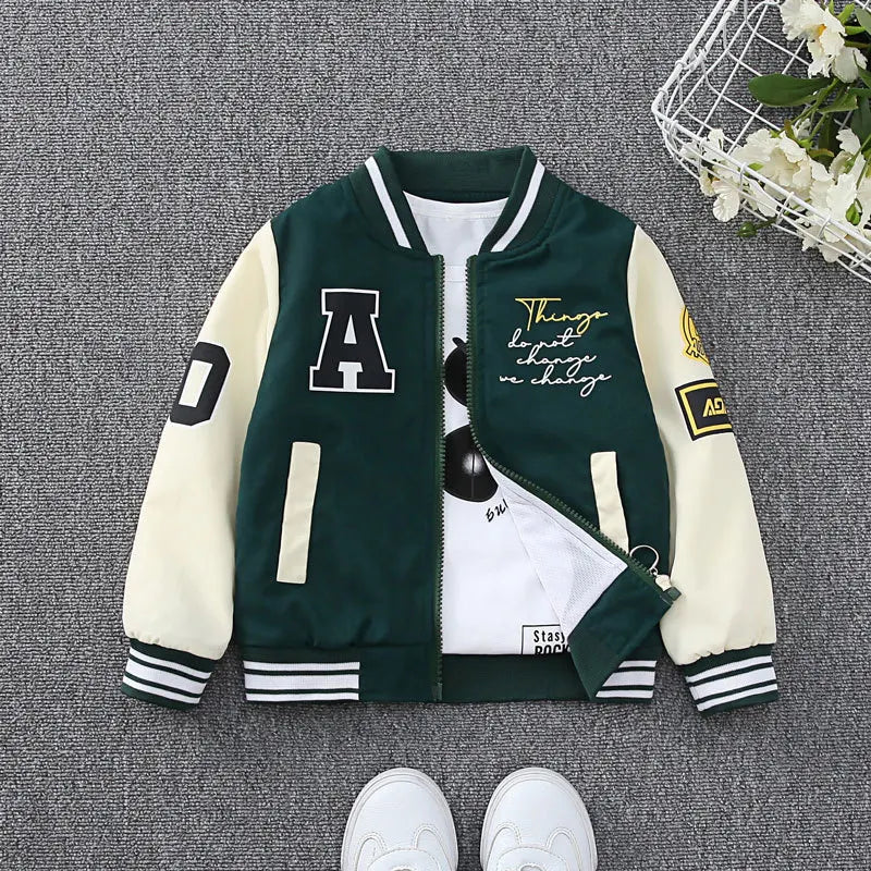 Cartoon Print Baseball Jacket