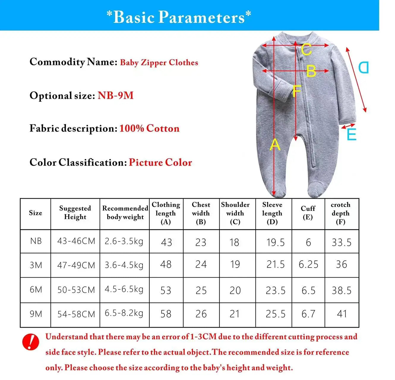 Soft Cotton Zipper Sleeper