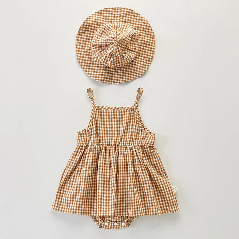 Sweet Plaid Dress Set