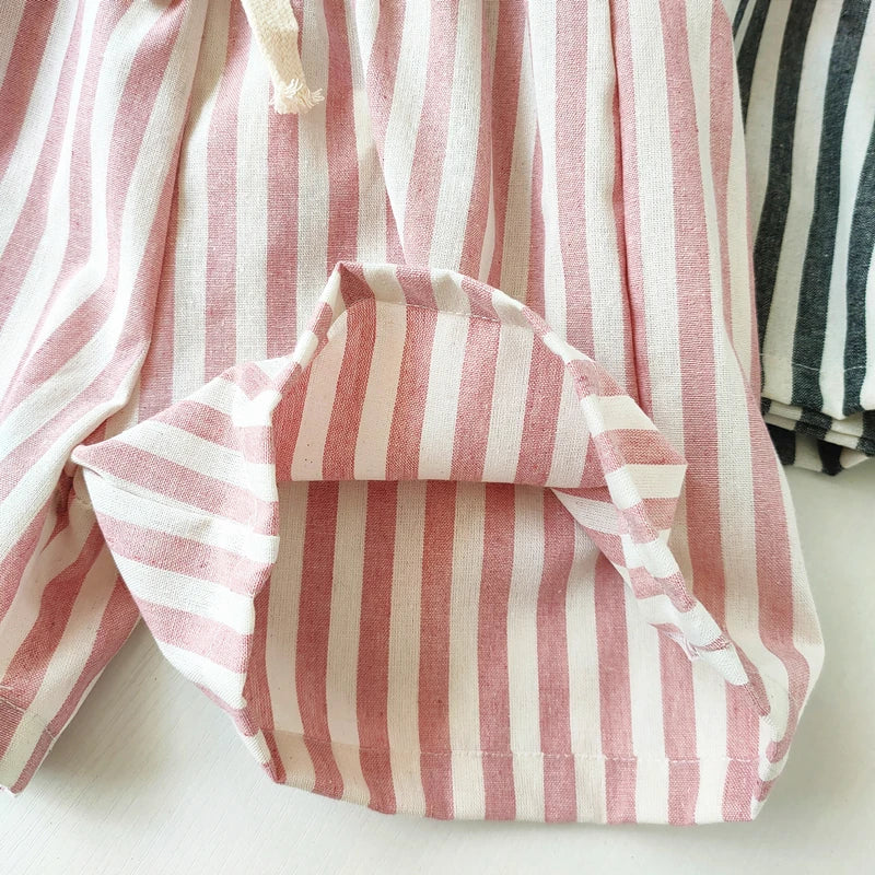 Vintage Linen Stripe Shorts