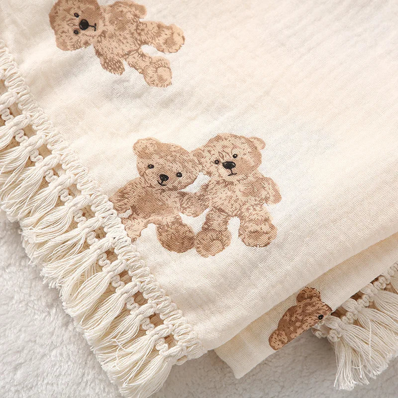 Bear Hug Muslin Blanket