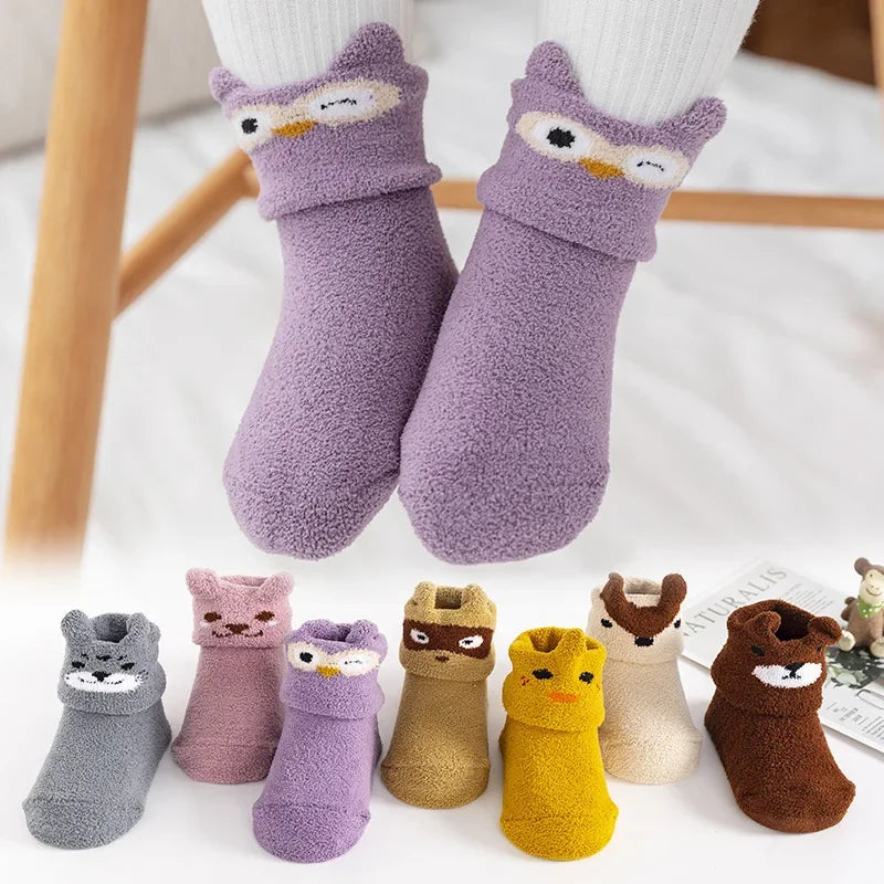 Warm Coral Fleece Socks