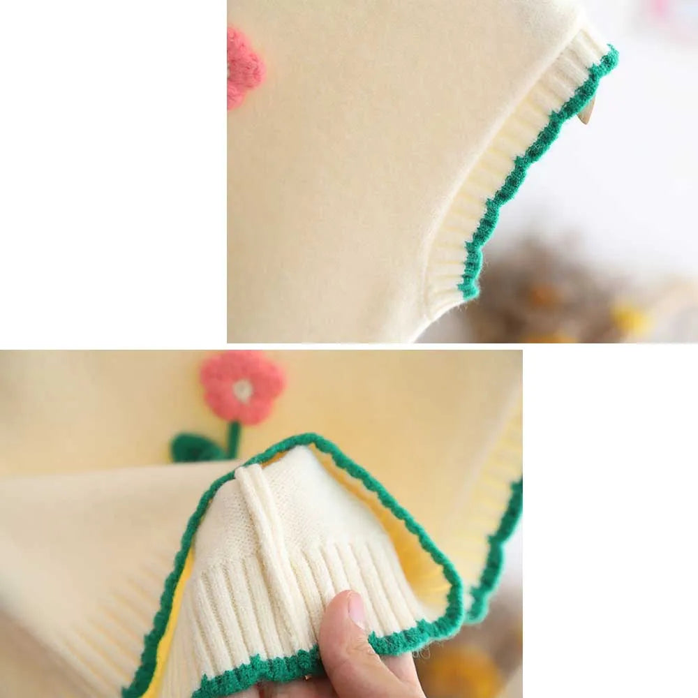 Flower Knit Pullover Vest