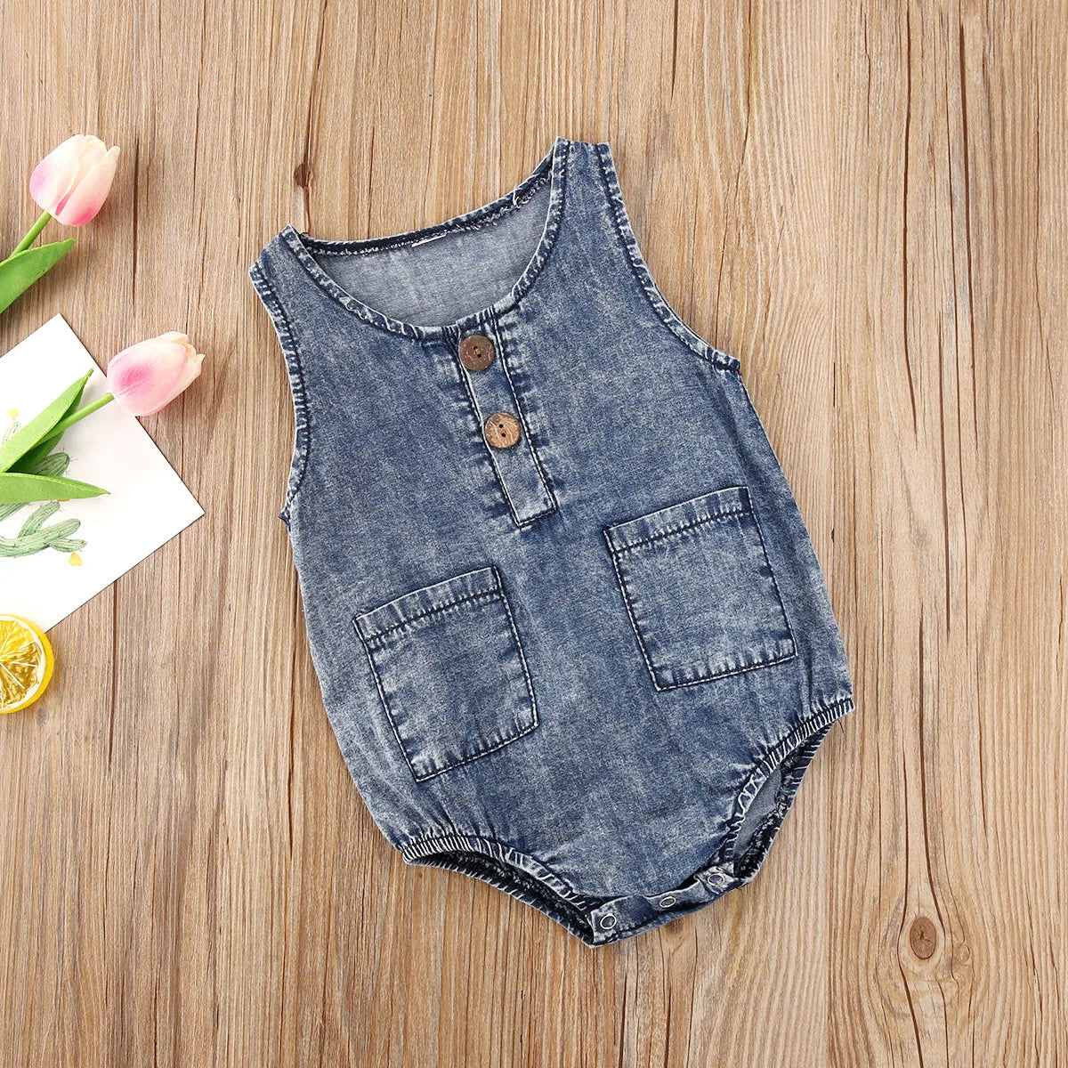 Sleeveless Denim Romper
