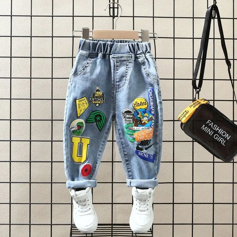 Graphic Patchwork Loose Fit Jean