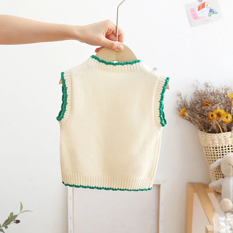 Flower Knit Pullover Vest