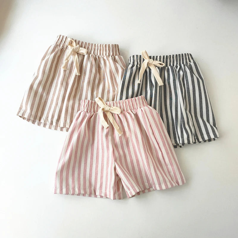 Vintage Linen Stripe Shorts