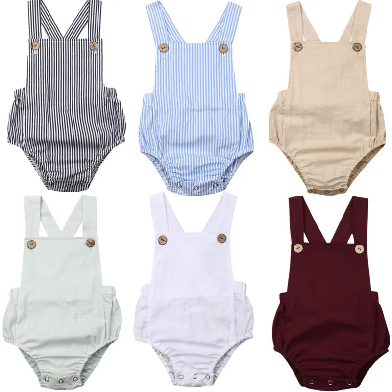 LittleStripe Button Jumpsuit