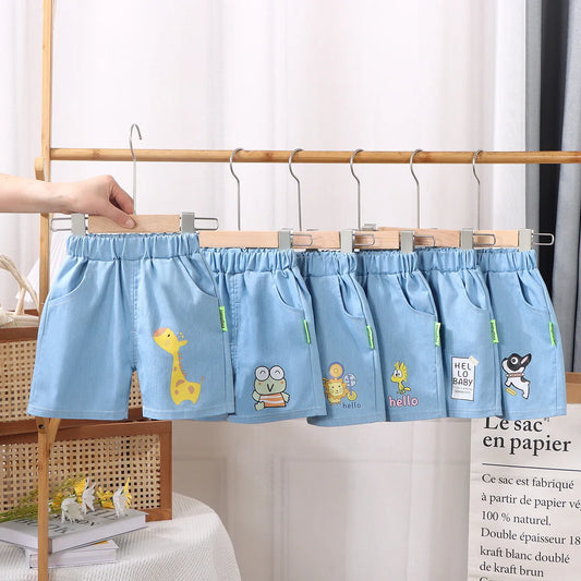 Animal Patchwork Denim Shorts