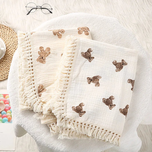 Bear Hug Muslin Blanket