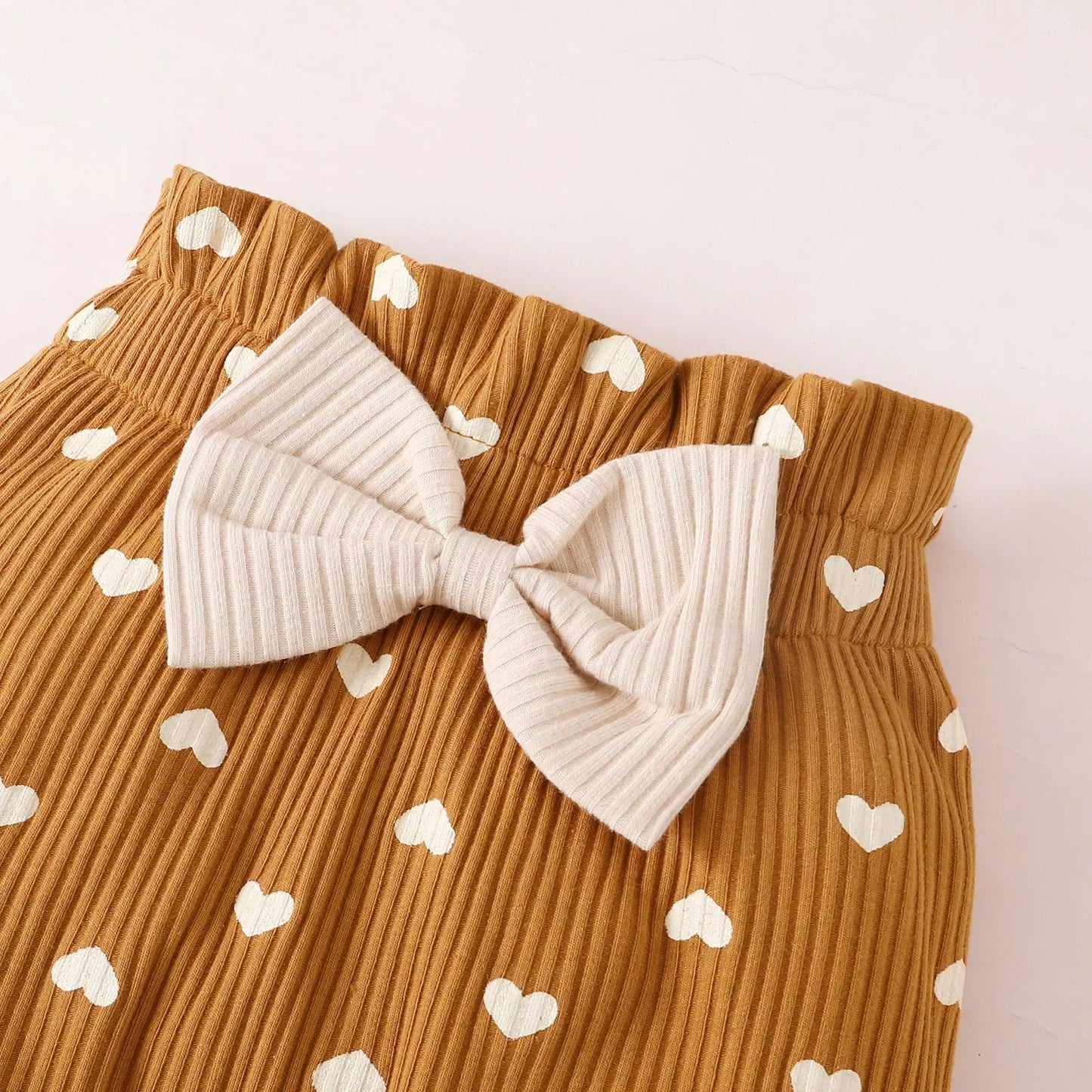Love Heart Knit Bodysuit & Pants Set