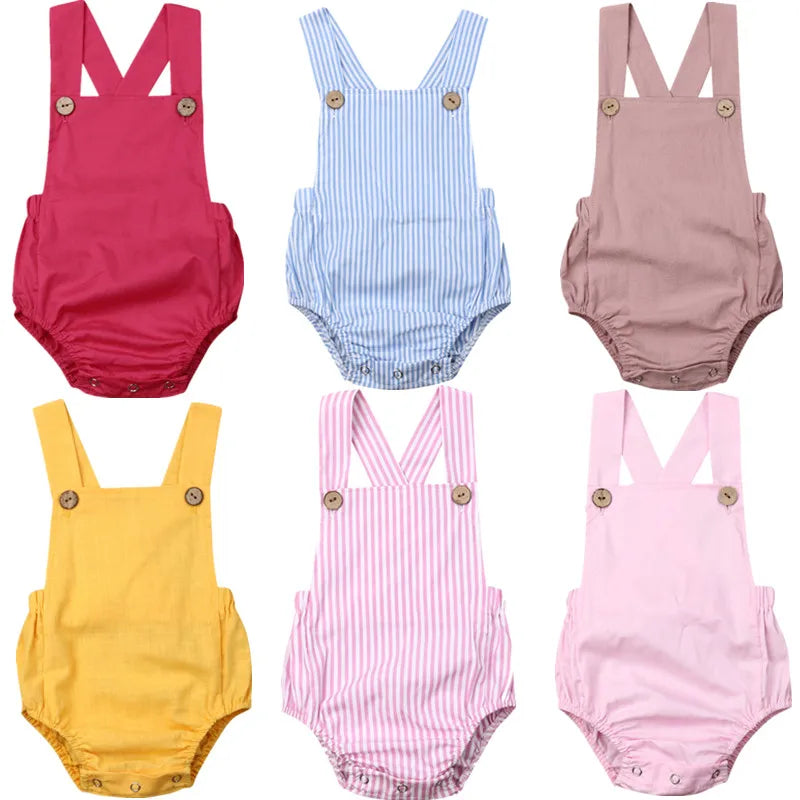 LittleStripe Button Jumpsuit