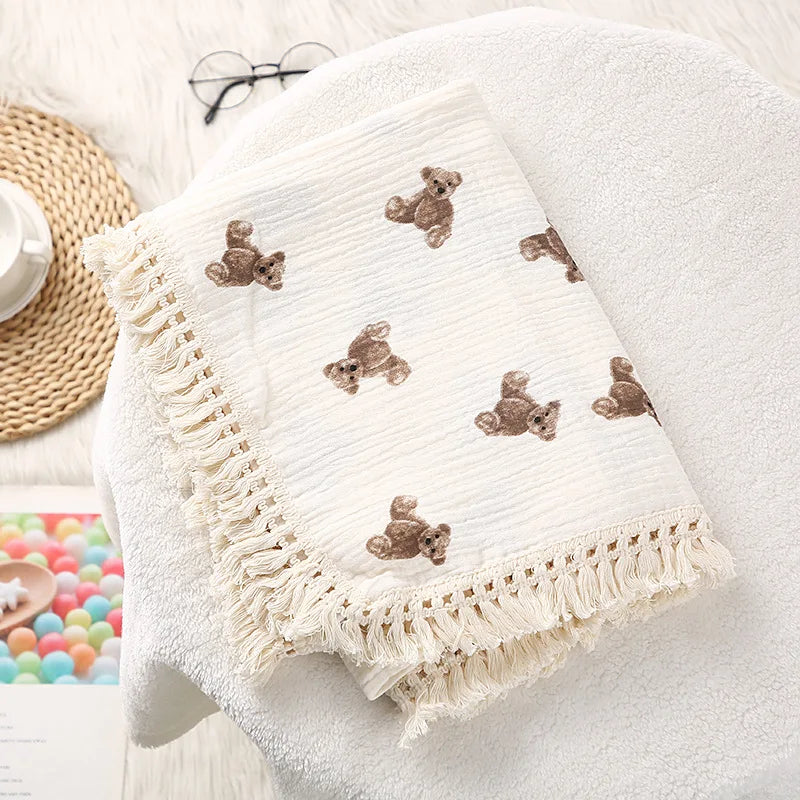 Bear Hug Muslin Blanket