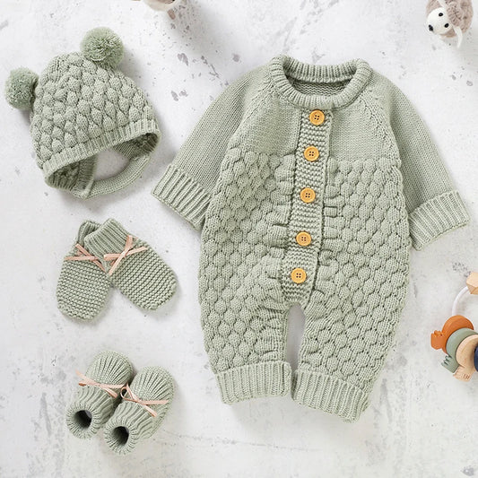 Snuggly Knitted Jumpsuit Set