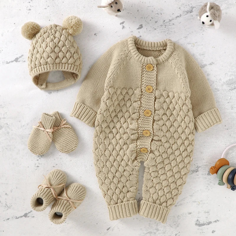 Snuggly Knitted Jumpsuit Set