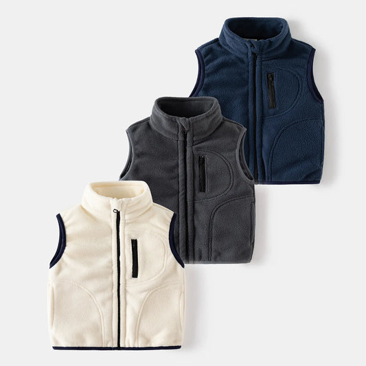 Solid Color Fleece Vest