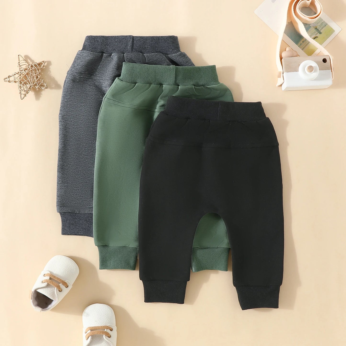 Elastic Waist Track Pants (3pcs)