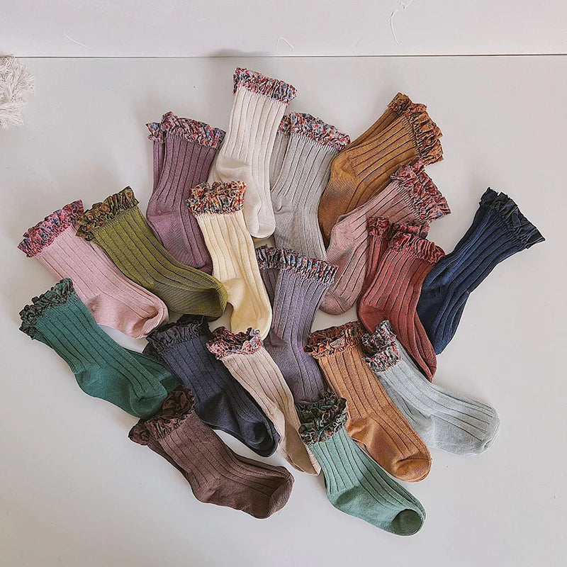 Floral Lace Ruffle Socks