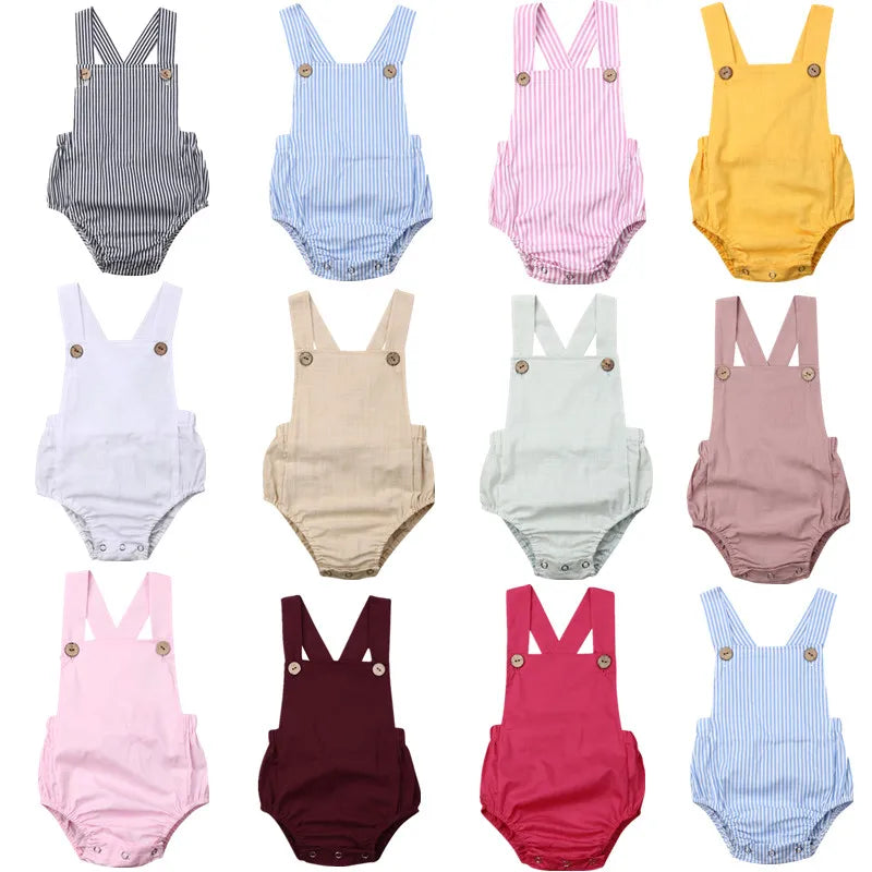 LittleStripe Button Jumpsuit