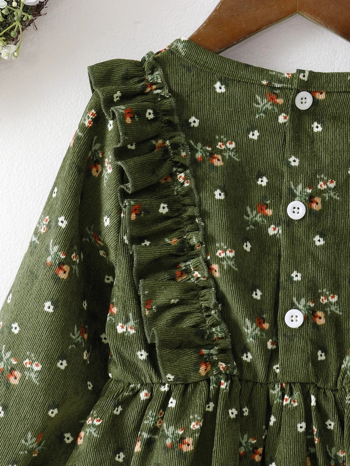 Floral Corduroy Dress