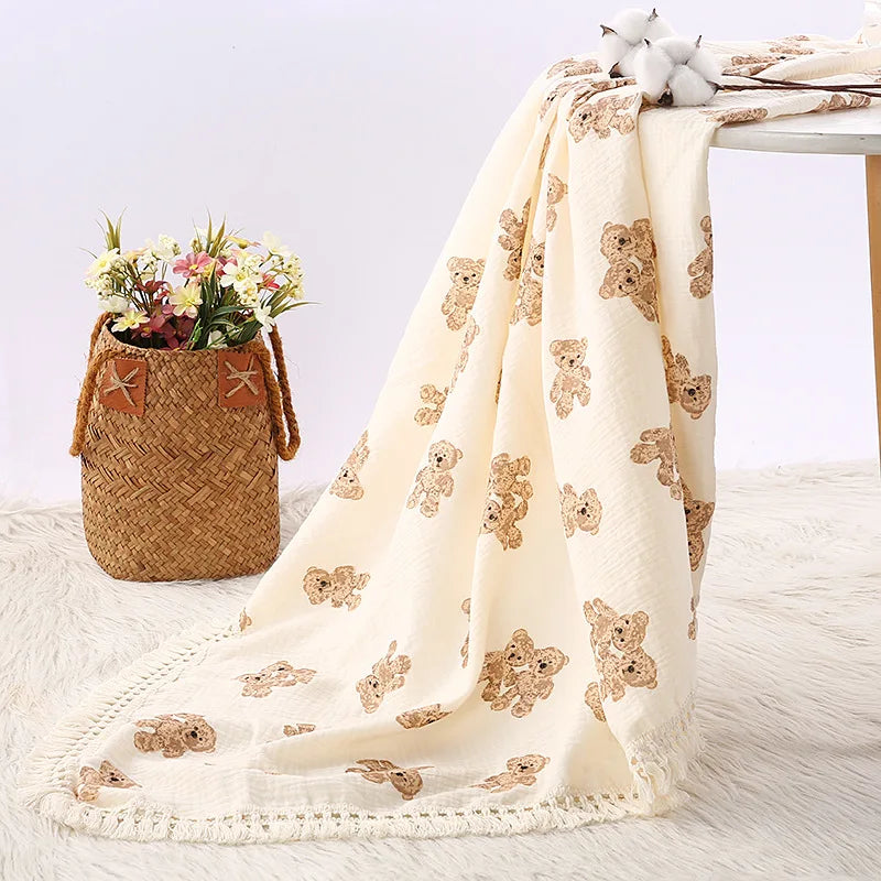 Bear Hug Muslin Blanket