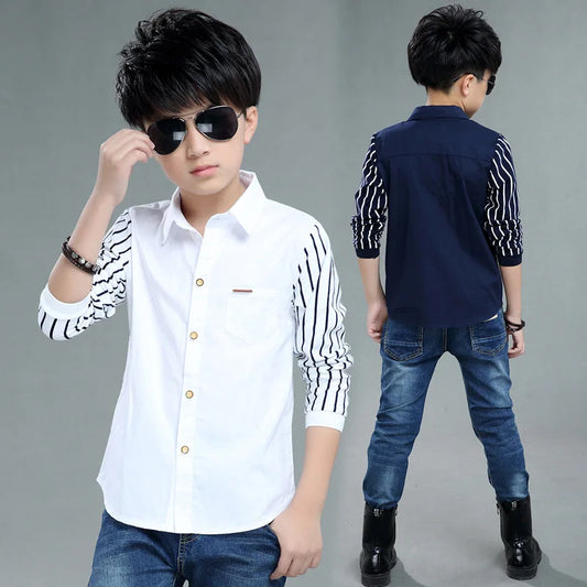 Striped Sleeves Formal Shirt