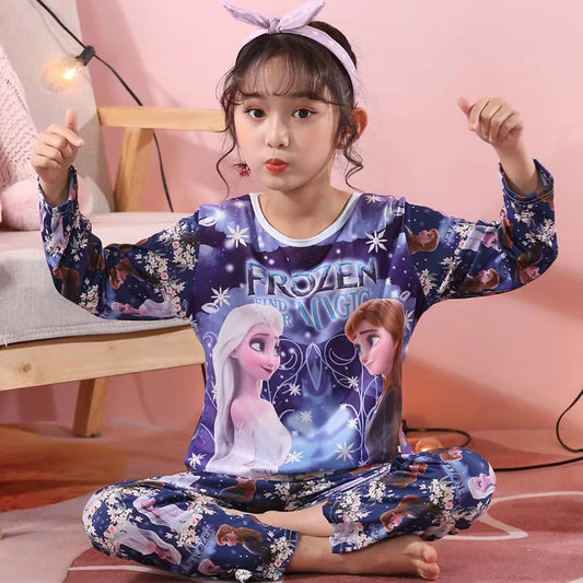Cartoon Print Silk Pajama