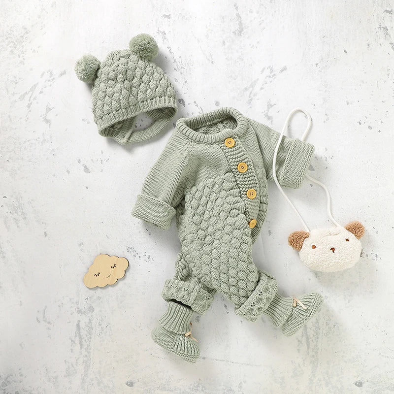 Snuggly Knitted Jumpsuit Set