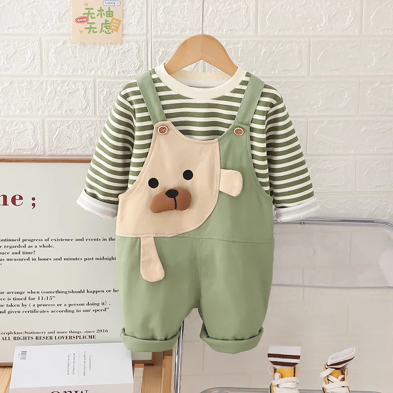 Striped Cartoon Suspender Set