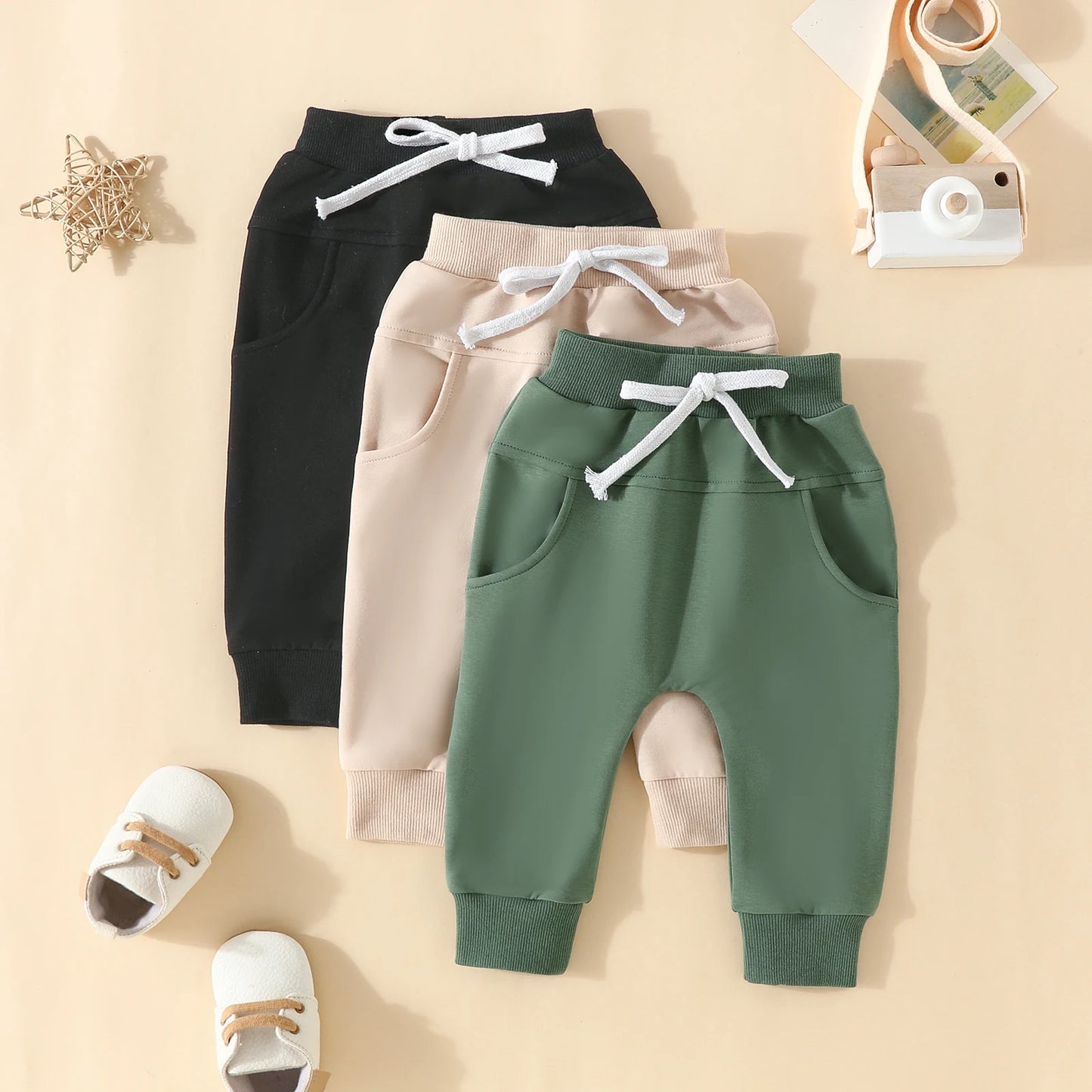 Elastic Waist Track Pants (3pcs)